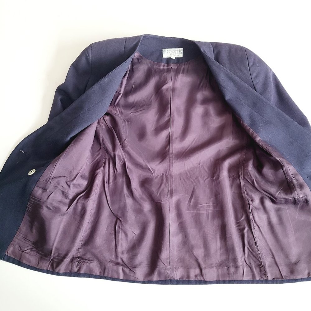 Vintage Braemar Petites by Jeremy Scott dark blue blazer. - Picture 9 of 15